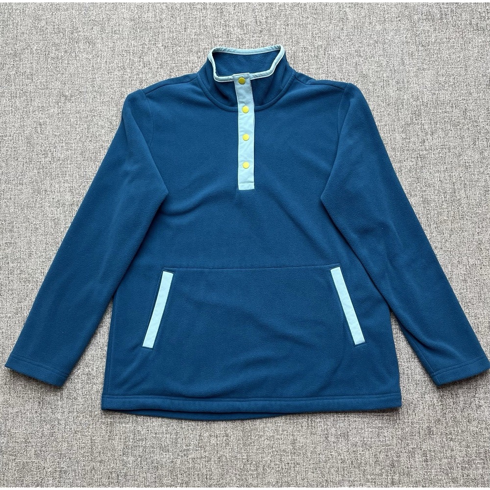 Duluth Trading Women's Doubleback Printed Fleece Pullover ZG3 Blue‎ Medium